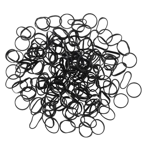 500x hårelastikker, plastik - sort black Svart