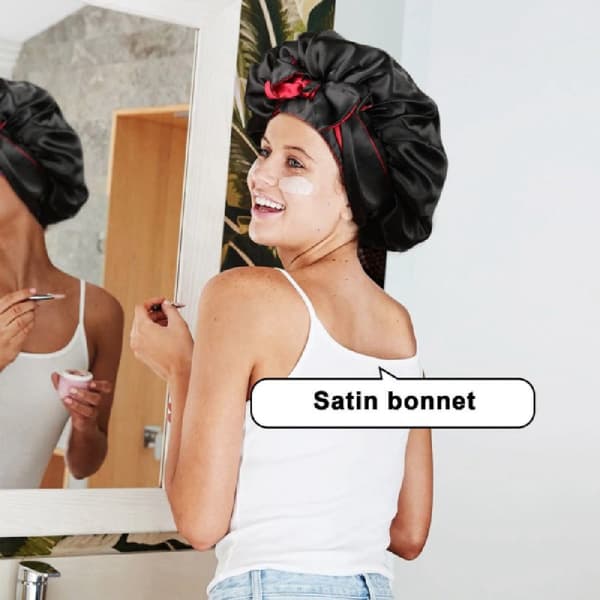 Satin Bonnet Silky Satin Bonnet black
