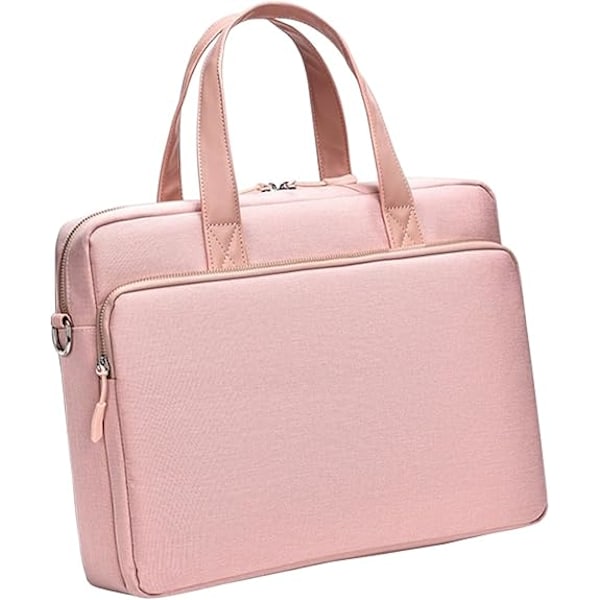 Laptopväska 15,6 16,1 tum, Laptopfodral med axelrem Datorväska Skydd Rosa