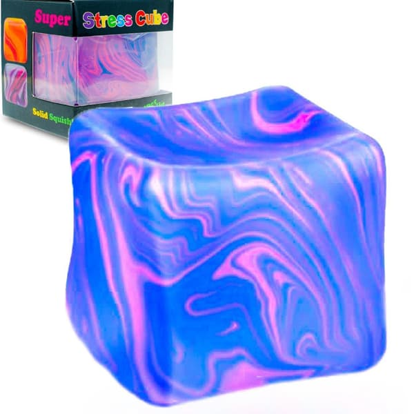 Stressinlievityslelu Nee Doh Dreamy Water Drop Flow Pattern Square Maltose Pinch Mouse-FM- Snowflake ice cube 5CM purple