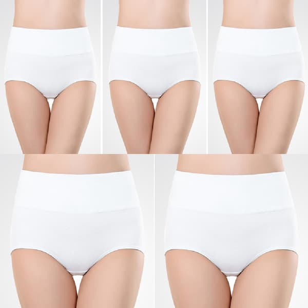 Trosor med hög midja (5-pack) Vit L Vit White L