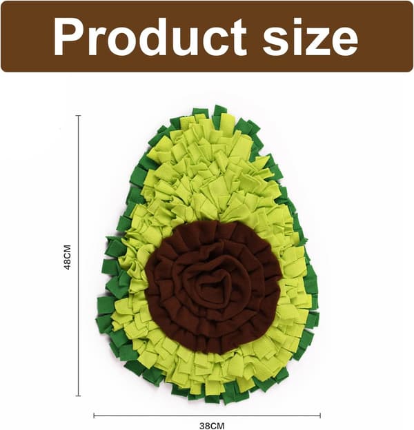 Snusemåtte - Avocado Design med Sammenfoldelig Funktion - Til Hunde og Katte - Grøn Træningsmåtte - Aktivering til Kæledyr