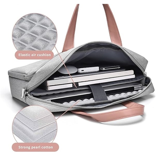 Laptopväska 15,6 16,1 tum, Laptopfodral med axelrem Datorväska Skydd Rosa