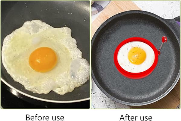 Eggringsett, silikon eggringer, eggstekeringer og non-stick eggpanne-ringer, flerfarget, 4-delt sett.