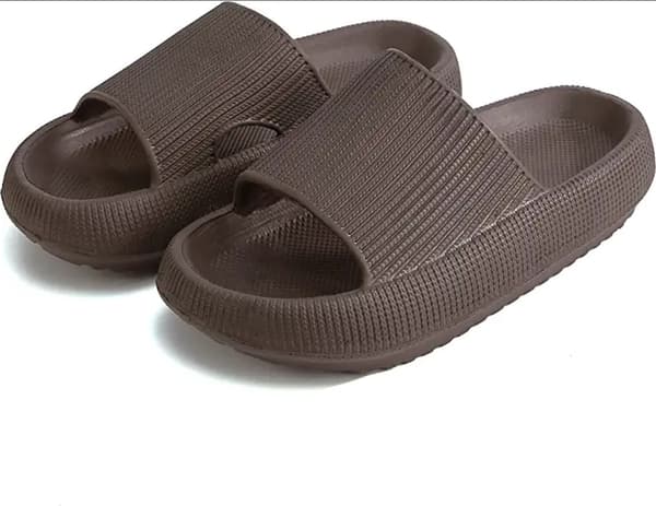 Tjocka plattformsmolntofflor för kvinnor gula Coffee 38-39