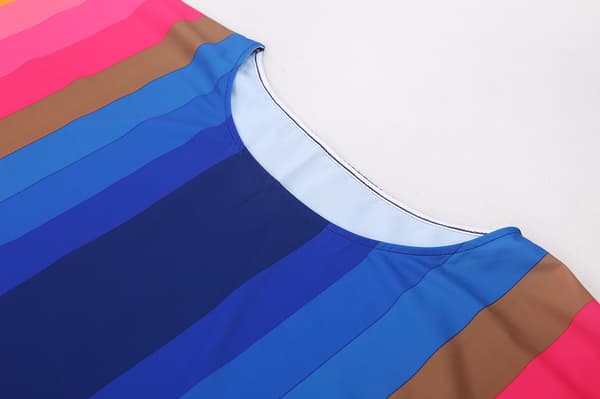 Strandklänning för kvinnor i regnbågsfärger, plus size Blue