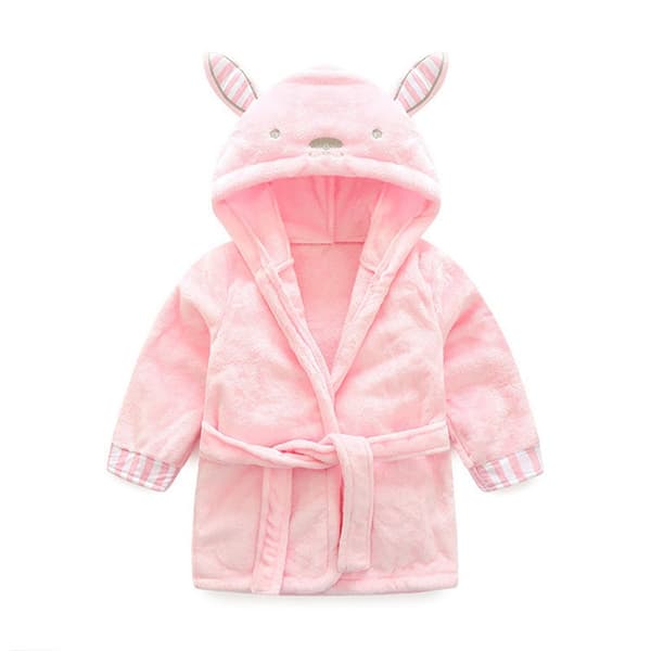 Babybadekåpe med hette Gutter Jenter Badekåpe for barn 3-4 år, rosa