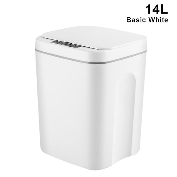 Smart Induktionsstyrd Touch-Soppåse, Självförslutande Självbytande Sopsäck, Automatisk Locköppning för Basic White 14L