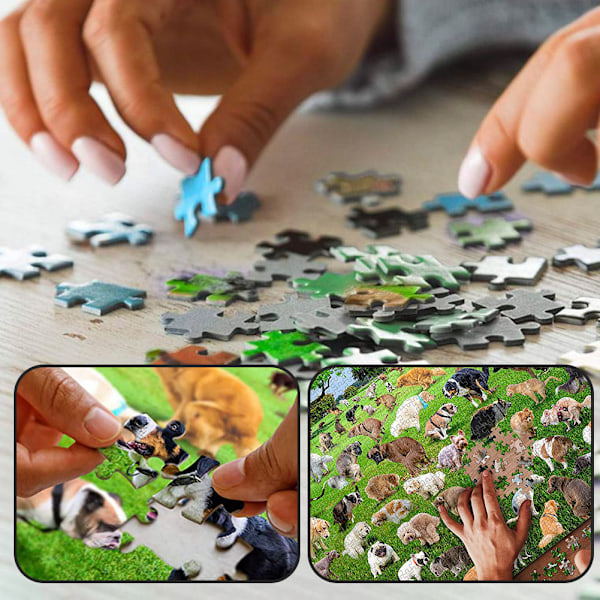 1000 bitar Bajsande Valpar Pussel Rolig Stresslindring för Hundälskare 101 Dog Poop Puzzle
