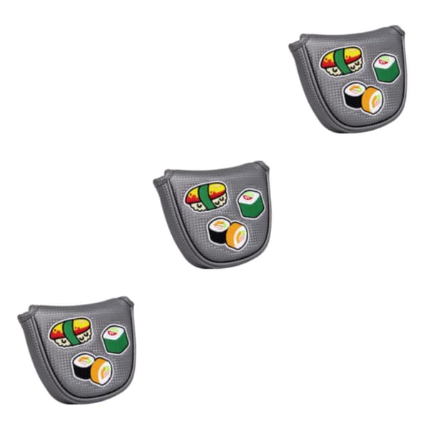 1/2/3/5 Golf Mallet Putter Hodebeskyttelse For Golfkølle Grå putterbeskyttelse Gray putter cover 3Set