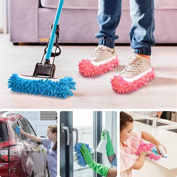 Mopper, hjemmesko, sko, støvkost, hjemmesko, rengøring, gulv, blå