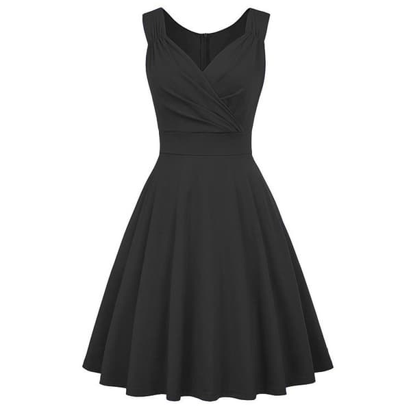 Retro Rockabilly Klänningar för Kvinnor black L
