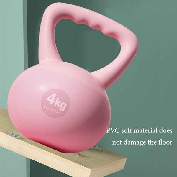 Mjuk Kettlebell för Kvinnor, Squatträningsprogram, 5 kg Pot Dumbbell, Höftstyrketräning, Sandsäck Kettlebell, Fitness Tjej Rosa Girl Pink 4kg