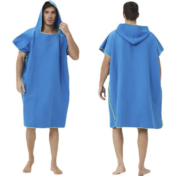 TIFF Blå Surf Poncho til Kvinder og Mænd – Badehåndklæde Poncho, Strand Poncho