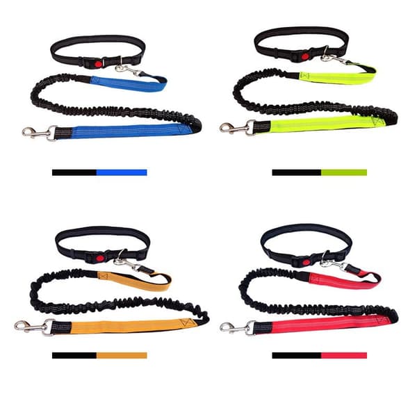 Løbebælte Bungee Håndfri Kæledyr Hundesnor Jogging Line Stærk Klips Elastisk Jogging Orange