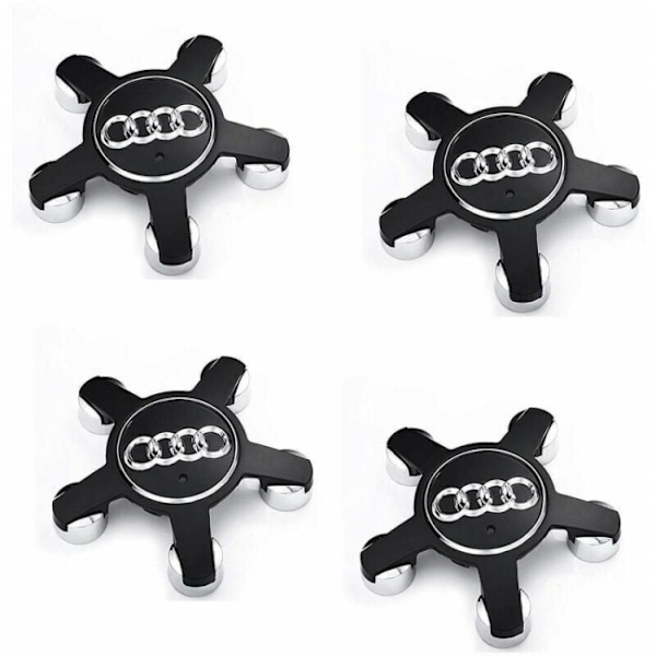 4 stk. - Navkapsel-emblem, til 135 mm navkapsler til Audi (sort)