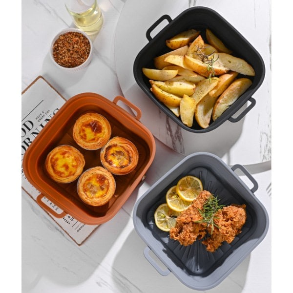 Hopfällbar fyrkantig silikonform för Airfryer