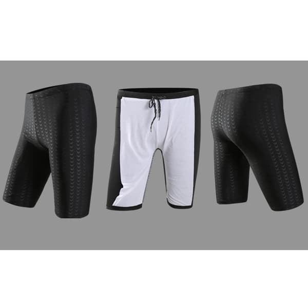 Badeshorts til mænd, åndbare, moderigtige, lette, komfortable, polyester, sorte, 3XL