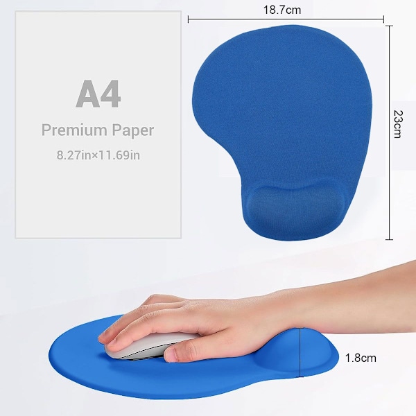 Gel-musmatta med handledsstöd för kontor, handledsstöd i gel, Treasure Blue