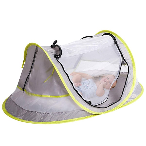 Baby Strandtält, Baby Strand Pop Up Tält, UPF 50+ Solskydd Baby Tält, Baby Tält med Myggnät, Solskydd för Flickor Pojkar, Strandparasoll för