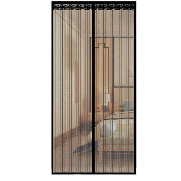 Myggenet til dør med magnetlukning 100 x 220 cm Sort 613