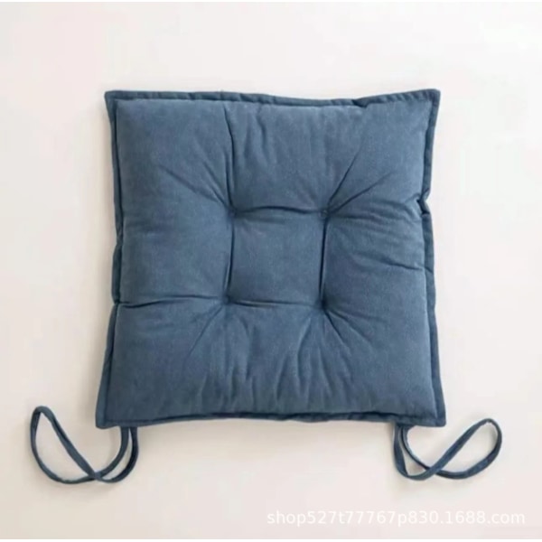 Sittdyna med fästremmar, stolsdyna, 45 x 45 x 4 cm Blue