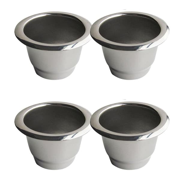 4-pakning med gjenbrukbare kaffekapsler i rustfritt stål, påfyllbare, for kapsel kaffemaskin