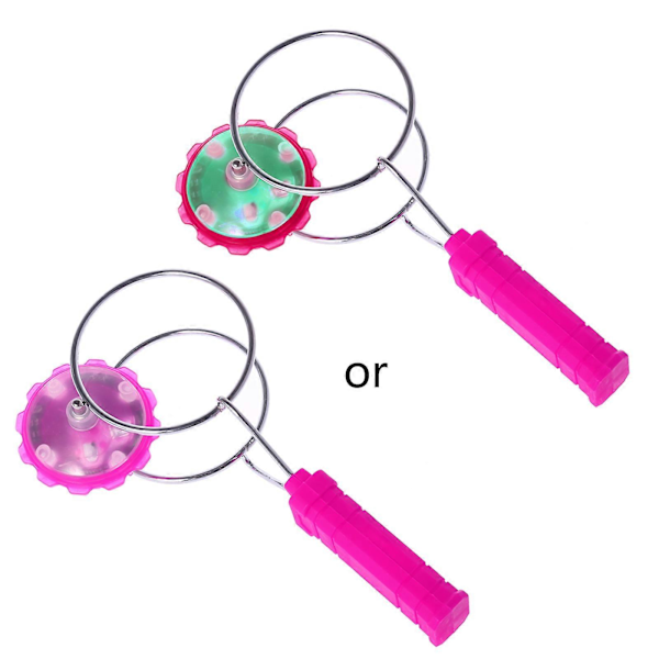 Magnetisk Gyro Hjul Magisk Snurrande LED Färgglada Ljus Gyro YoYo Leksaker Barnpresenter Rose Red