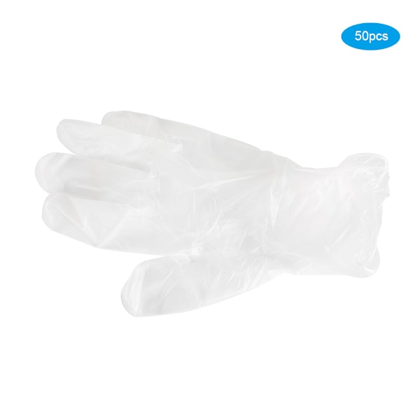 50 st Latex PVC Skyddshandskar Engångshandskar Halkfria för Skönhetssalong Nagelkonst