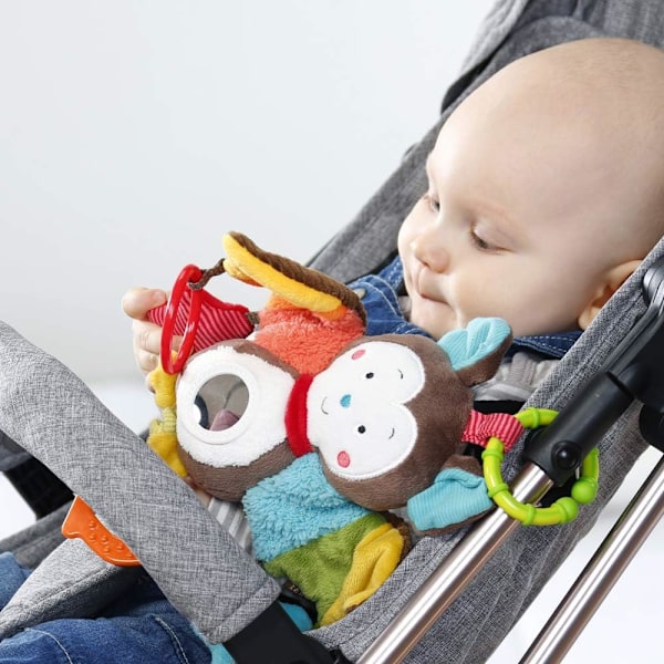 *Nyfödd baby sängklocka 0-1 år barnvagn hänge pedagogisk plysch 3-12 månader lugnande leksak, färgglad fladdermus*