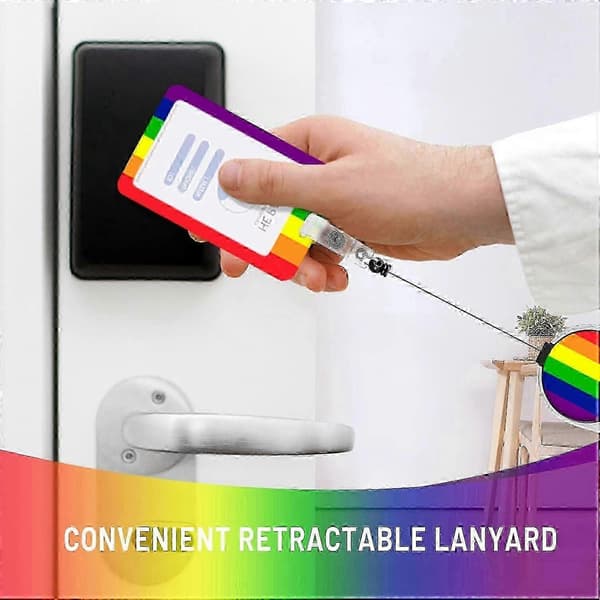 Regnbue-nøglesnor med udtrækkelig ID-holder (LGL)