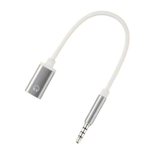 3,5 mm hann til Type C hunn hodetelefonkontaktadapter USB C til Aux lydkabel sølv Silver