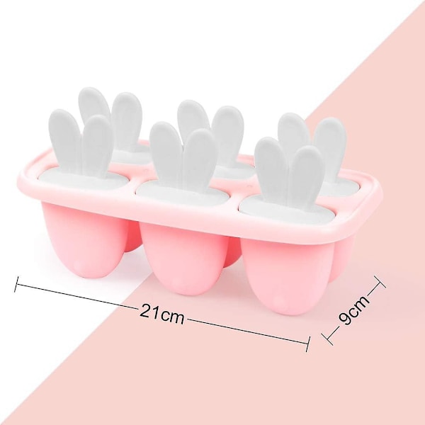 Set med 6 Glassformar med Pinne, Mini Glassform, Denna Isglassform, Vattenis, R