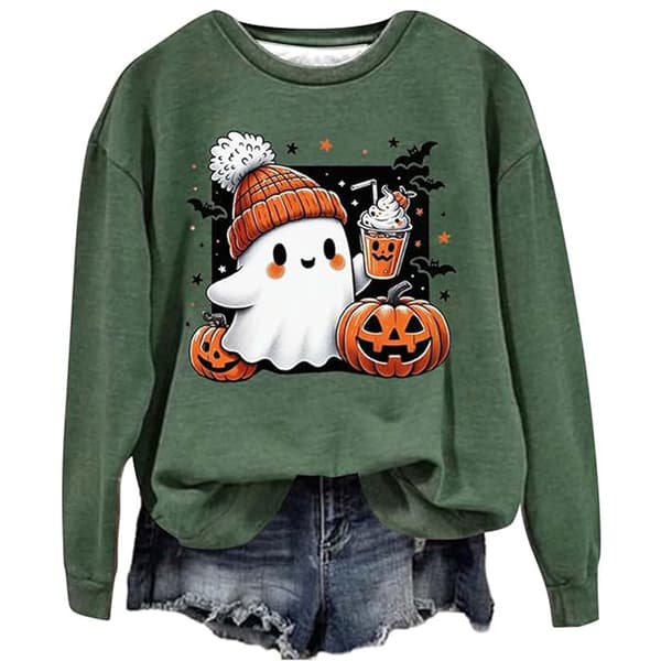 Halloween kostume dame sweater grøn green 3XL