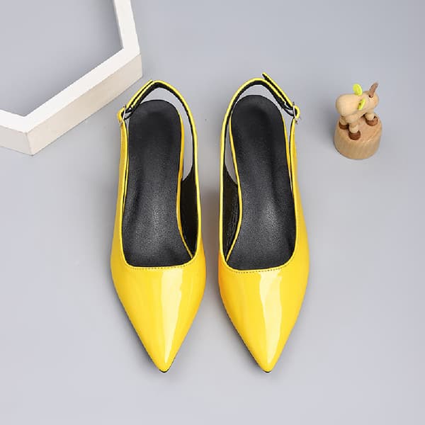 Spisse Slingback Flate Sko for Kvinner, Elegante Kjoleflats med Bakre Stropp yellow 40