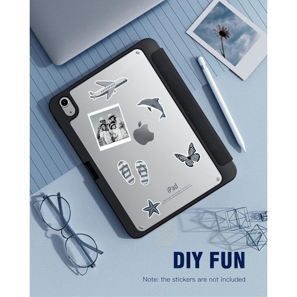 Fodral för iPad (A16) 11:e generationen 11 tum 2025, med pennhållare, Slim skyddsfodral med transparent baksida, Auto Wake/Sleep Svart iPad(A16)11 11（2025） Black