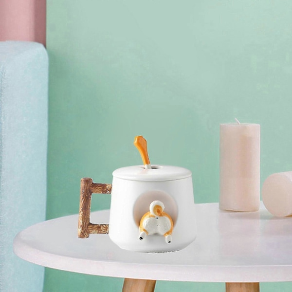 Alla hjärtans dag-present Söt tecknad Corgi-rumpa Keramisk mugg