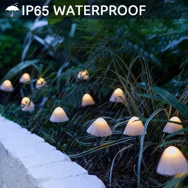 Solcelled Hagepynt 5M 20 LED Sopplys, Vanntette Sopplys for Utendørs warm white