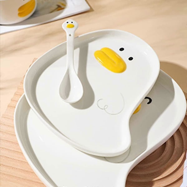 Söt Anime Anktallrik, Handglaserad Keramik, Perfekt för Desserter, Sallader, Frukter, Biffar, Pasta, Frukosttallrik i Porslin, Bästa Presenten 21 cm