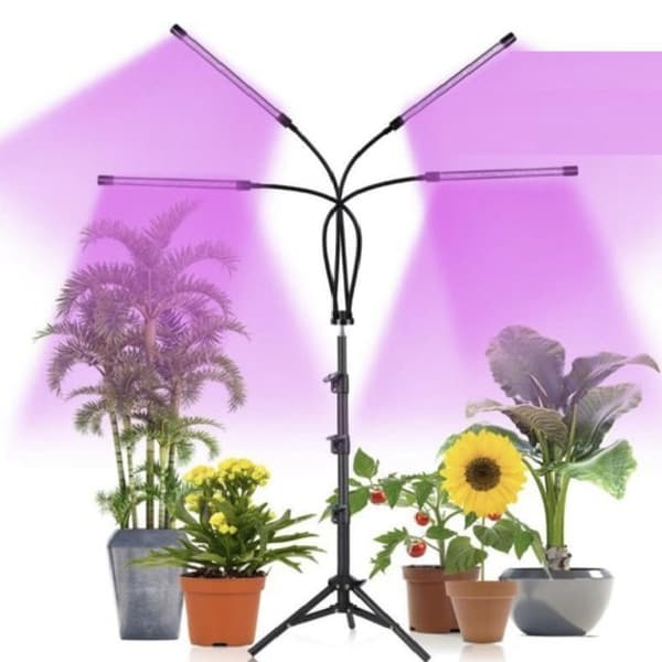 Växtlampa med stativ / Växtbelysning - 4 LED-paneler 1600