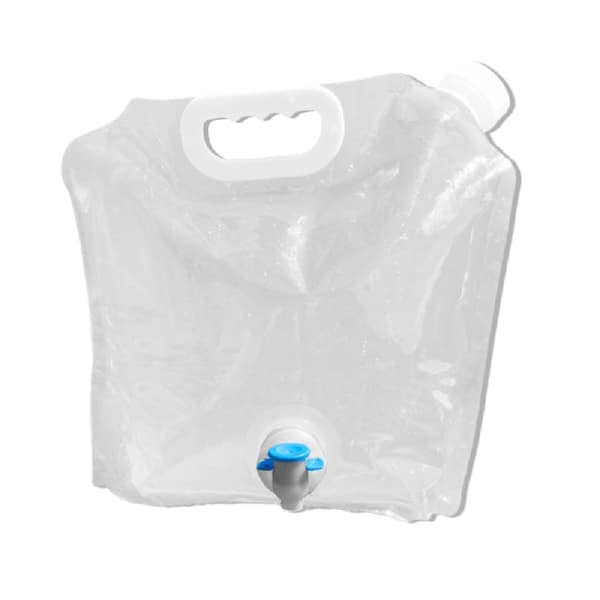 Bærbar vannpose i plast med sammenleggbar beholder hvit 5L white 5