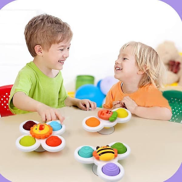 3 stk./sett Fidget Finger Hånd Spinner Sugekopp Spinner Topp Leke Babyleker[D]