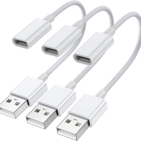 USB C hona till USB hane-adapter (3-pack), Typ C till USB A