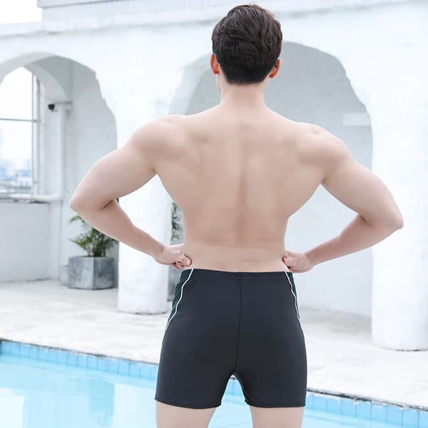 Badebukser for menn Svart Plus Size Løs Boxer 2XL
