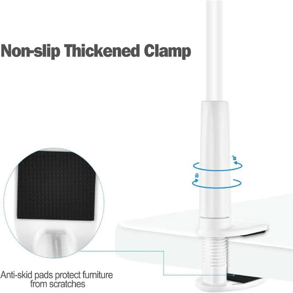 Sammenfoldelig tablet- og smartphoneholder, justerbar svanehalsstander