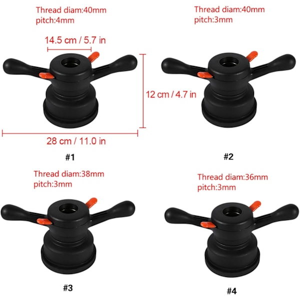 Däckbytesverktyg, 36 mm snabbkopplingsnav vingmutter hjulbalanserare däckbytesverktyg (delning 3 mm)