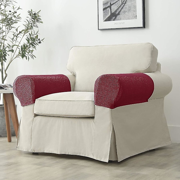 Armstödsöverdrag Fåtölj Stretch Soffa Armstödsöverdrag Armstödsöverdrag För Stolar (FMY) Burgundy