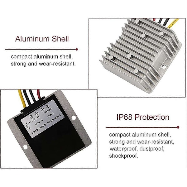 Golfbilsomvandlare 48V 36V till 12V Omvandlare 12V 20A 240W Omvandlare Spänningsregulator för Golfbil