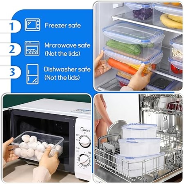 16-delars Tupperware Fresh Food med Lock (8 Behållare, 8 Lock) Matlåda för Skafferi