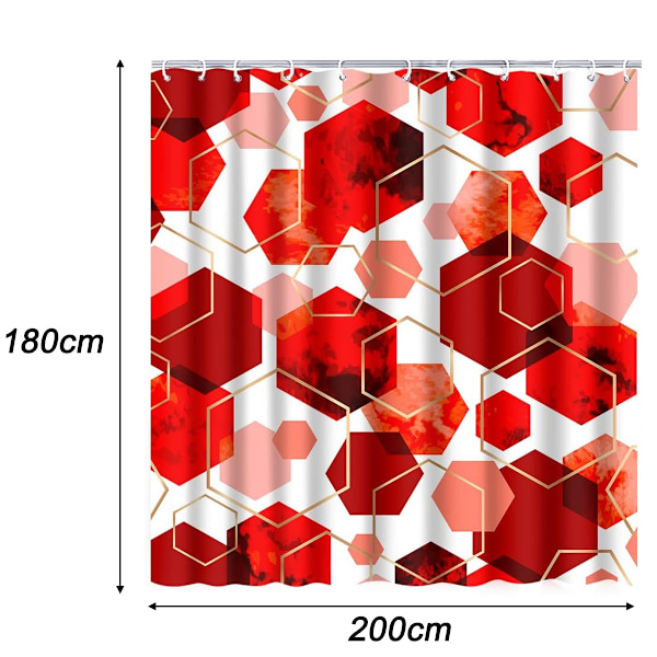 Duschdraperi för Badrum, Geometrisk Konststil Vattentätt Badrumsdraperi, Abstrakt Tyg Duschdraperi Set för Heminredning 180cm*200cm